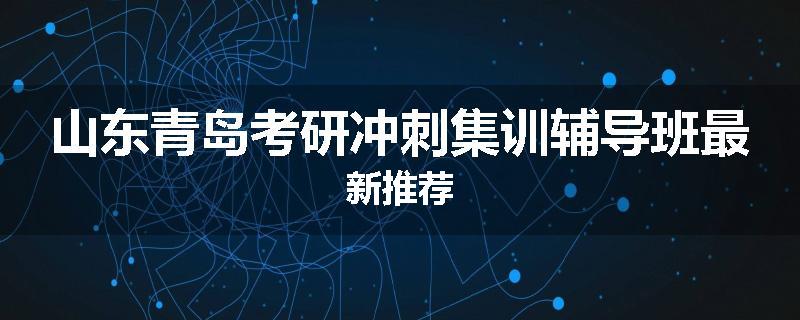 山东青岛考研冲刺集训辅导班最新推荐