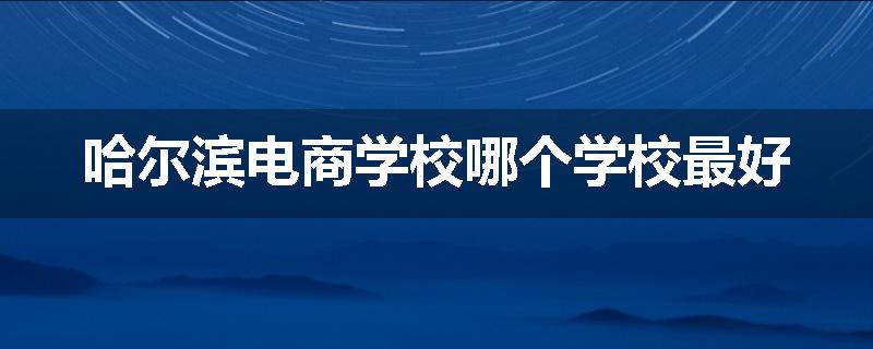 哈尔滨电商学校哪个学校最好