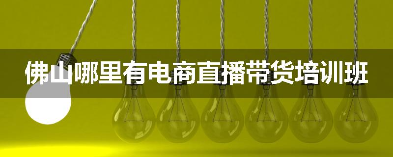 佛山哪里有电商直播带货培训班