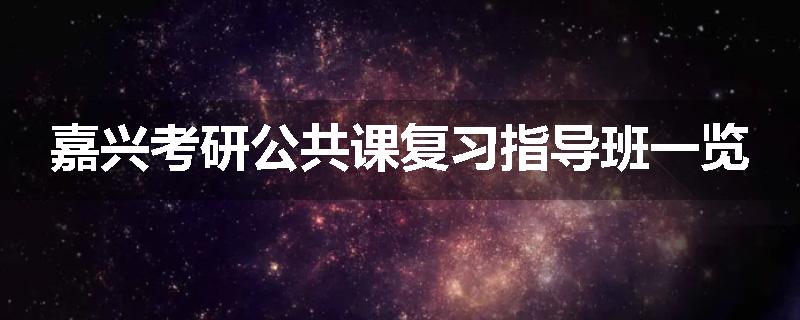 嘉兴考研公共课复习指导班一览