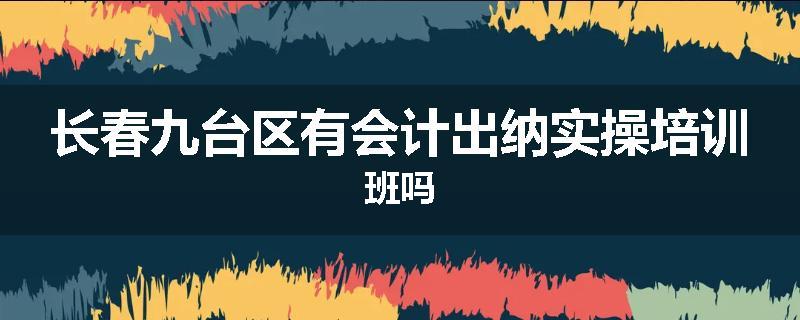 长春九台区有会计出纳实操培训班吗