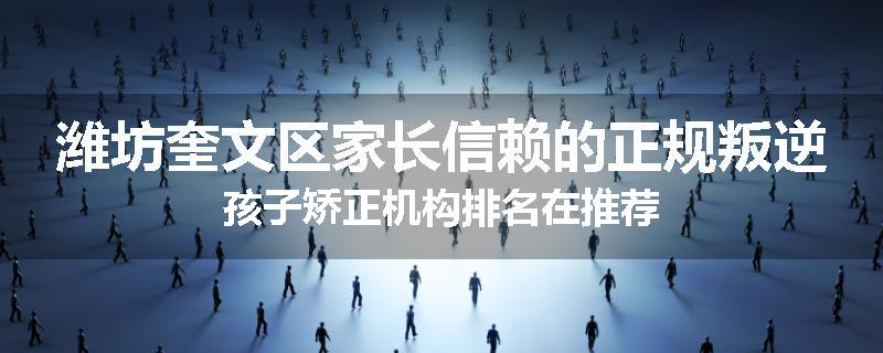 潍坊奎文区家长信赖的正规叛逆孩子矫正机构排名在推荐