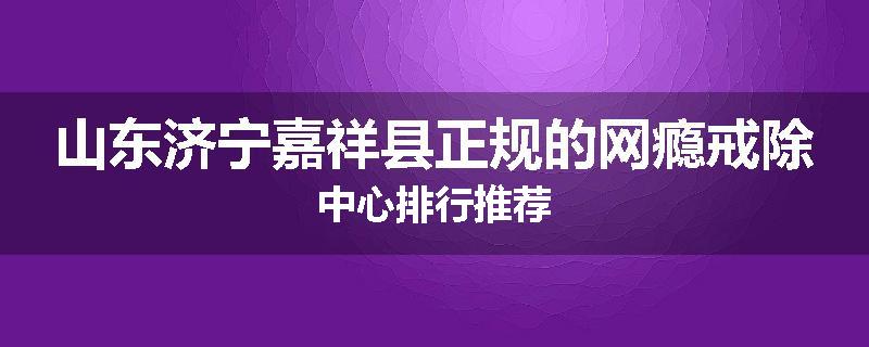山东济宁嘉祥县正规的网瘾戒除中心排行推荐