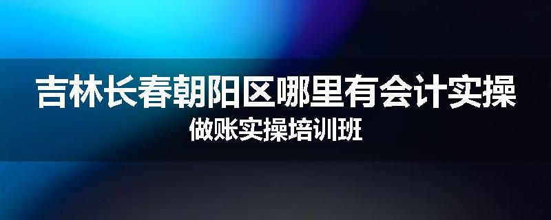 吉林长春朝阳区哪里有会计实操做账实操培训班