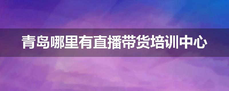 青岛哪里有直播带货培训中心