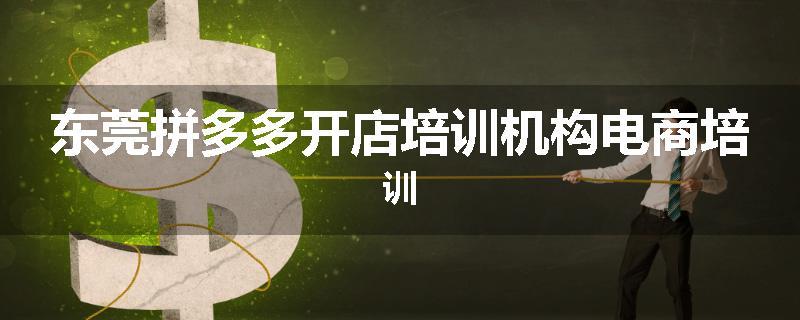 东莞拼多多开店培训机构电商培训