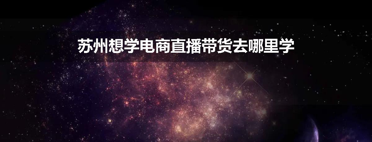 苏州想学电商直播带货去哪里学