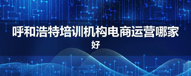 呼和浩特培训机构电商运营哪家好