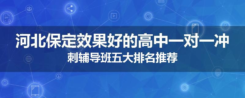 河北保定效果好的高中一对一冲刺辅导班五大排名推荐