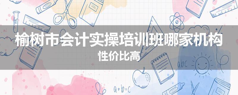 榆树市会计实操培训班哪家机构性价比高