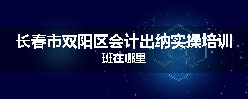 长春市双阳区会计出纳实操培训班在哪里