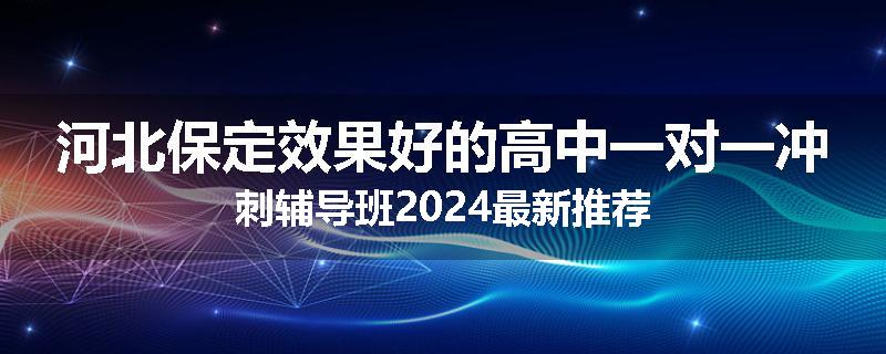 河北保定效果好的高中一对一冲刺辅导班2024最新推荐