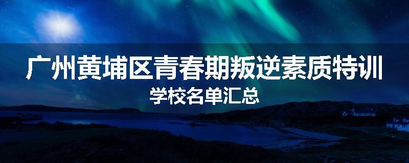 广州黄埔区青春期叛逆素质特训学校名单汇总