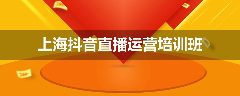 上海抖音直播运营培训班