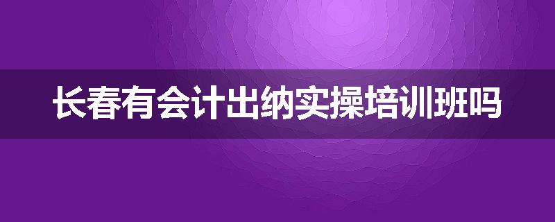 长春有会计出纳实操培训班吗