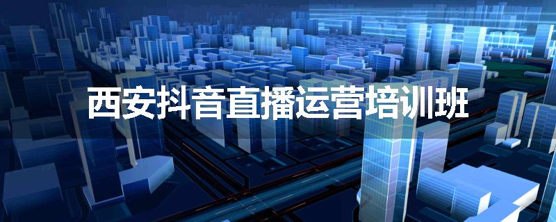 西安抖音直播运营培训班