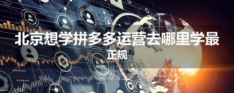 北京想学拼多多运营去哪里学最正规