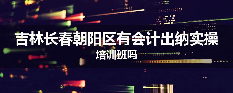 吉林长春朝阳区有会计出纳实操培训班吗