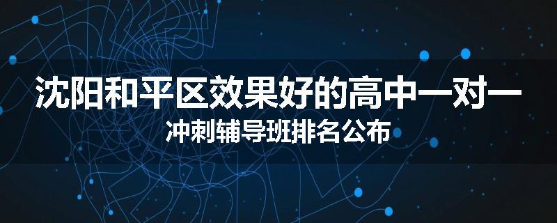 沈阳和平区效果好的高中一对一冲刺辅导班排名公布