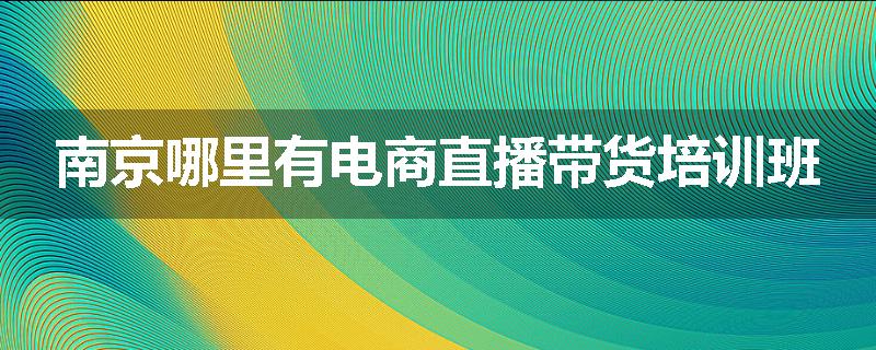 南京哪里有电商直播带货培训班