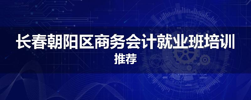 长春朝阳区商务会计就业班培训推荐