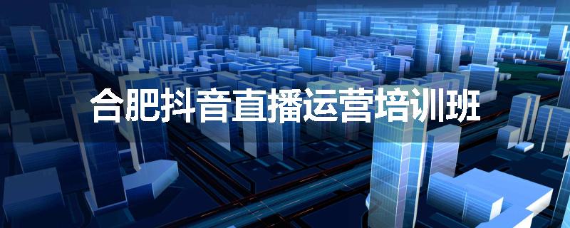 合肥抖音直播运营培训班