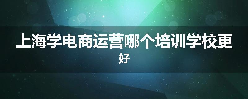 上海学电商运营哪个培训学校更好