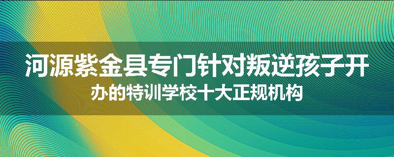 河源紫金县专门针对叛逆孩子开办的特训学校十大正规机构