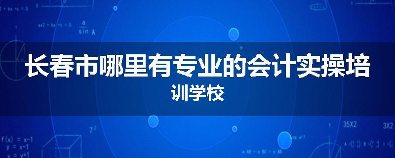 长春市哪里有专业的会计实操培训学校