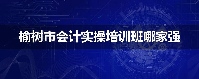 榆树市会计实操培训班哪家强