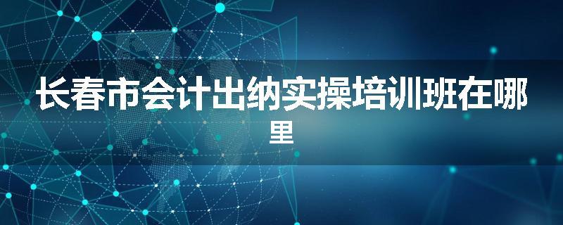 长春市会计出纳实操培训班在哪里