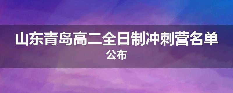山东青岛高二全日制冲刺营名单公布