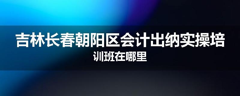 吉林长春朝阳区会计出纳实操培训班在哪里