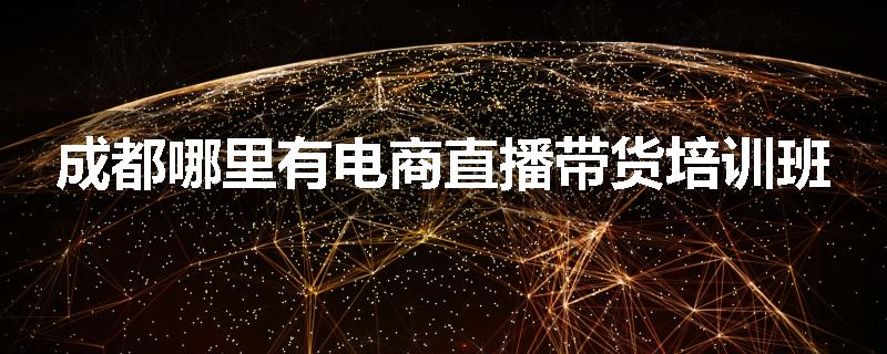 成都哪里有电商直播带货培训班