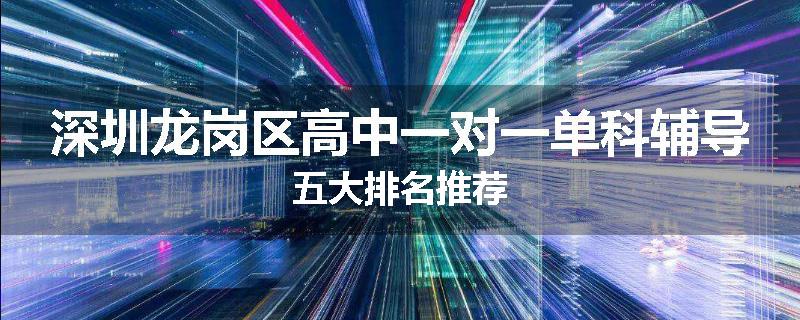 深圳龙岗区高中一对一单科辅导五大排名推荐