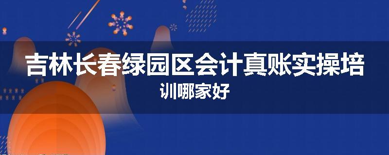 吉林长春绿园区会计真账实操培训哪家好