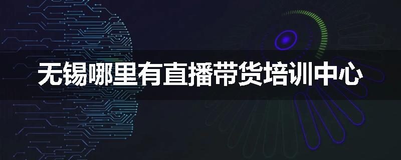 无锡哪里有直播带货培训中心