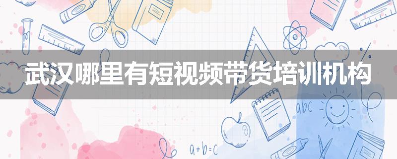 武汉哪里有短视频带货培训机构