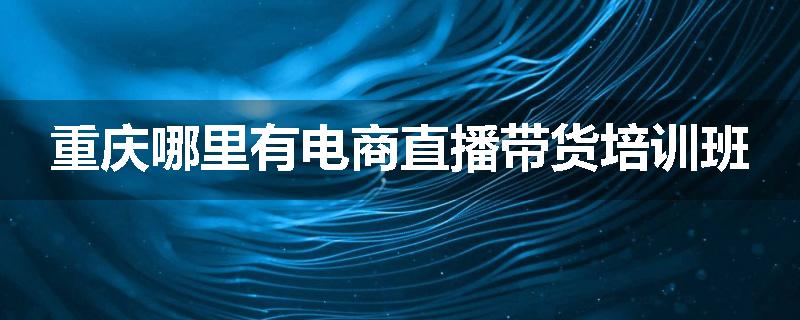 重庆哪里有电商直播带货培训班