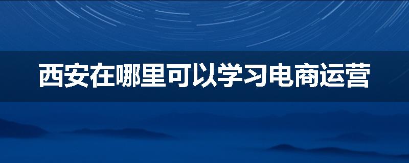 西安在哪里可以学习电商运营
