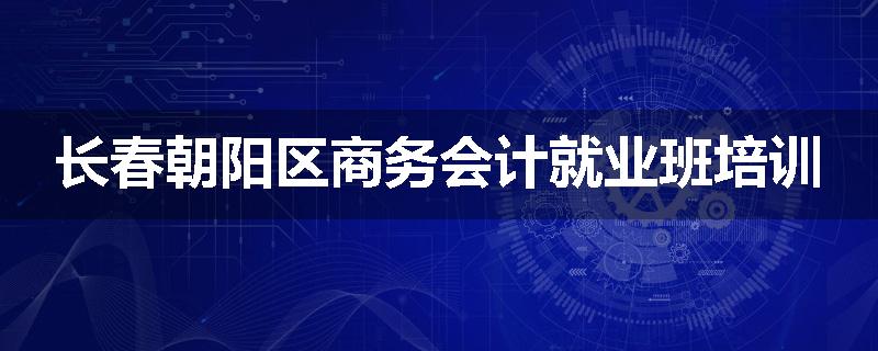 长春朝阳区商务会计就业班培训