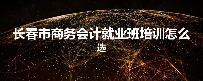 长春市商务会计就业班培训怎么选