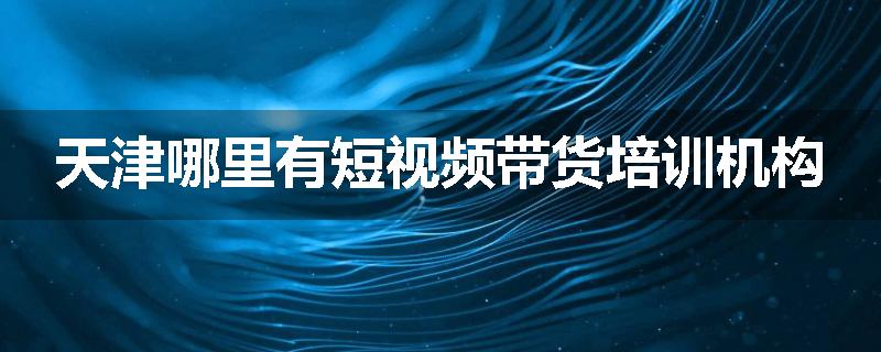 天津哪里有短视频带货培训机构
