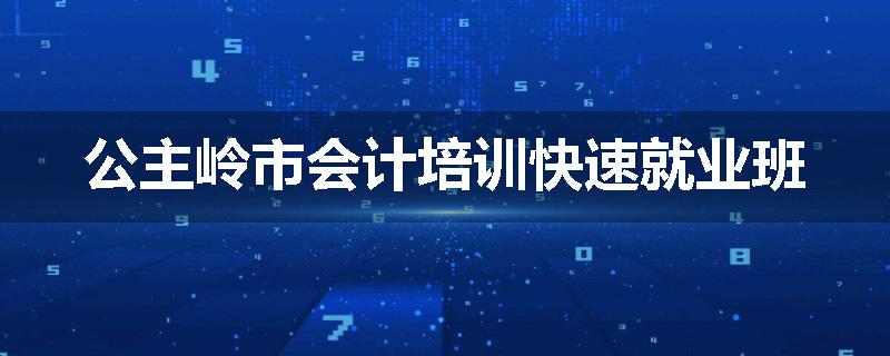 公主岭市会计培训快速就业班