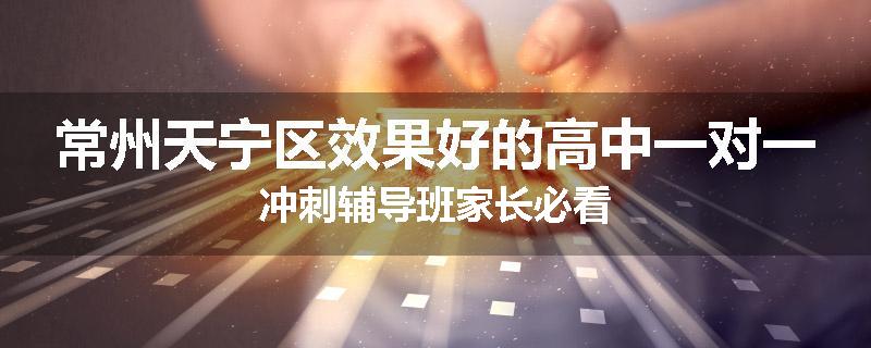 常州天宁区效果好的高中一对一冲刺辅导班家长必看