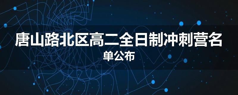 唐山路北区高二全日制冲刺营名单公布