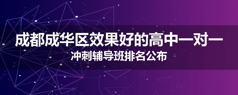 成都成华区效果好的高中一对一冲刺辅导班排名公布