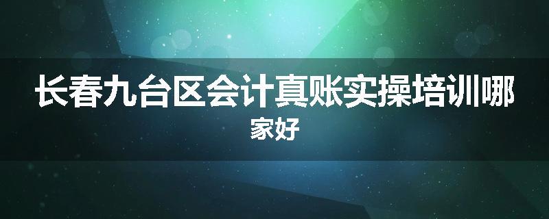 长春九台区会计真账实操培训哪家好