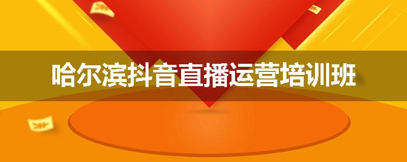 哈尔滨抖音直播运营培训班