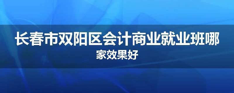 长春市双阳区会计商业就业班哪家效果好